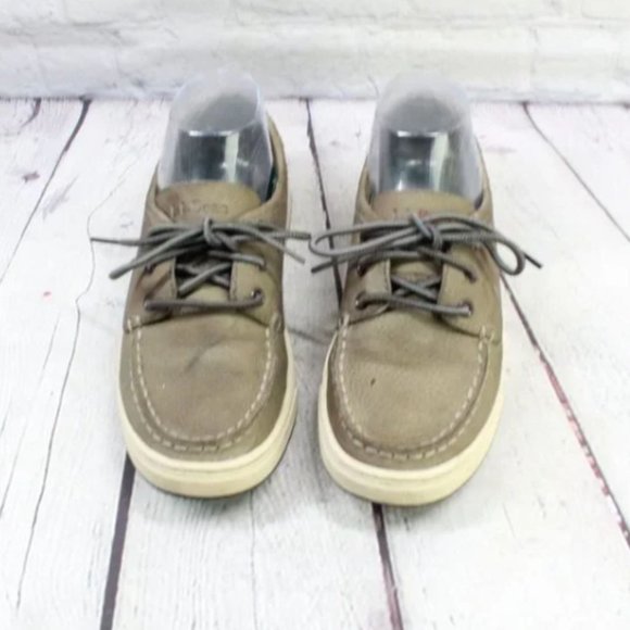 LL Bean Brown Leather Deck Dock Moccasins Loafers Boat Shoes Size 8 - Picture 5 of 9